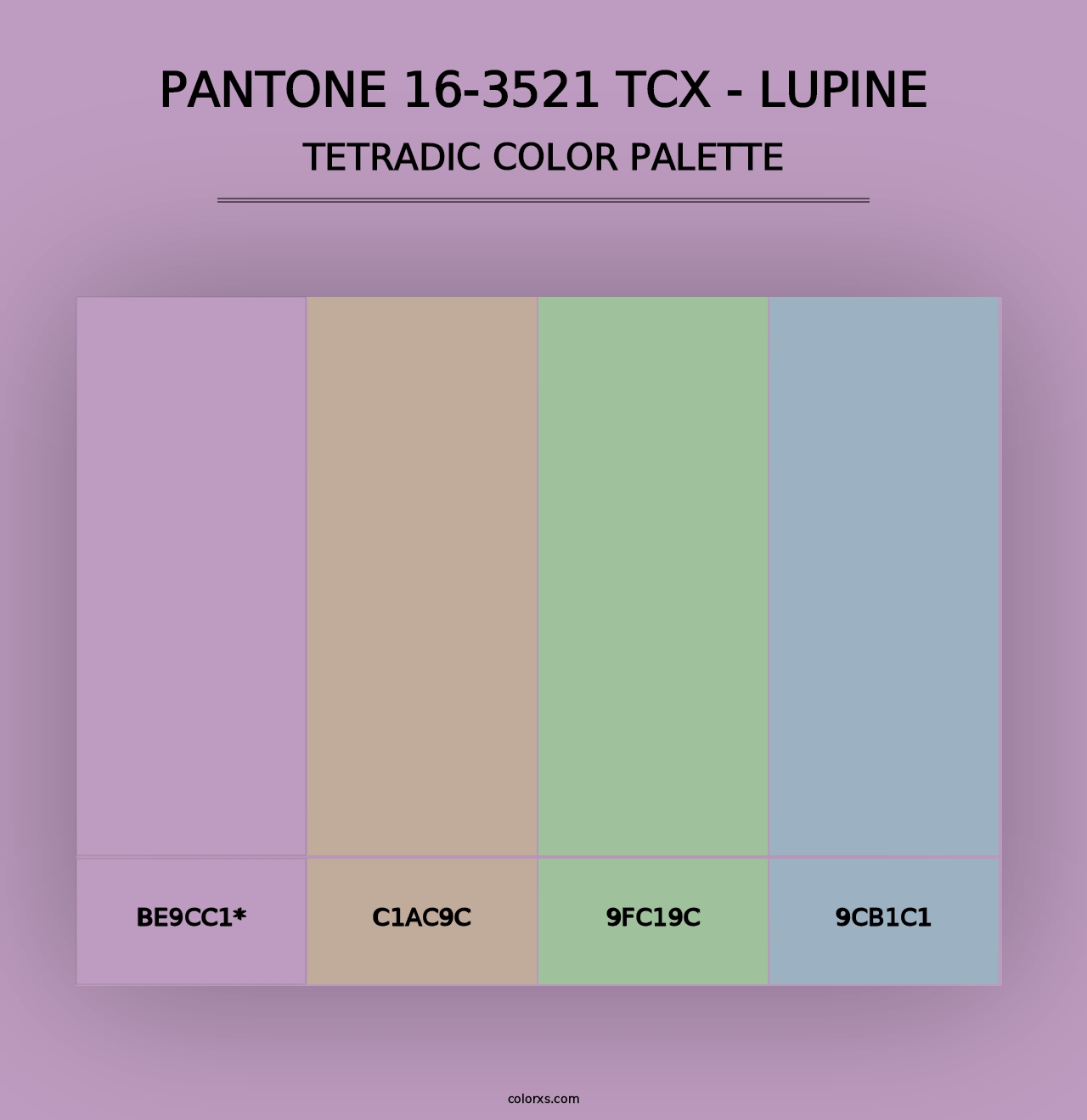 PANTONE 16-3521 TCX - Lupine - Tetradic Color Palette