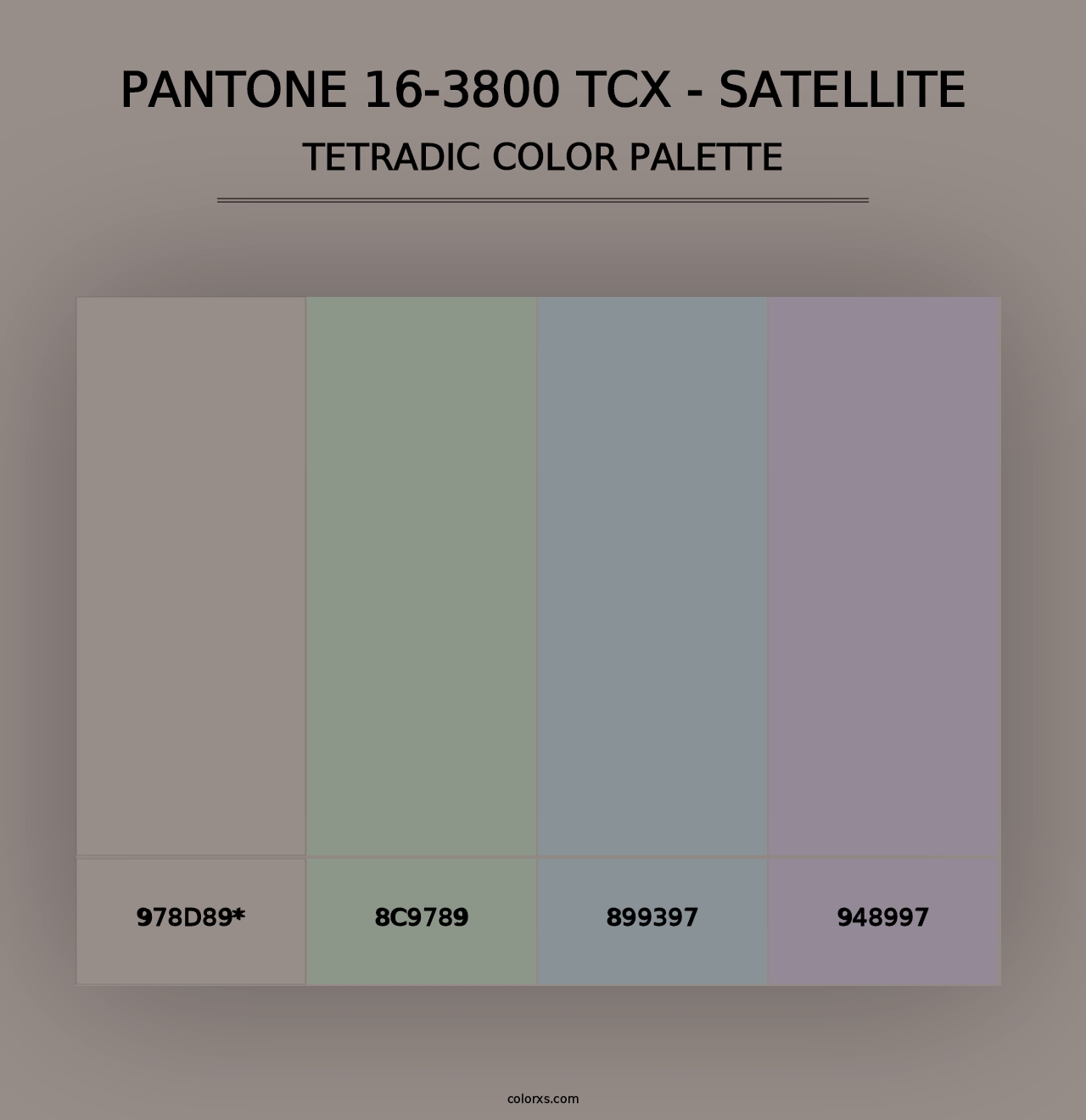 PANTONE 16-3800 TCX - Satellite - Tetradic Color Palette