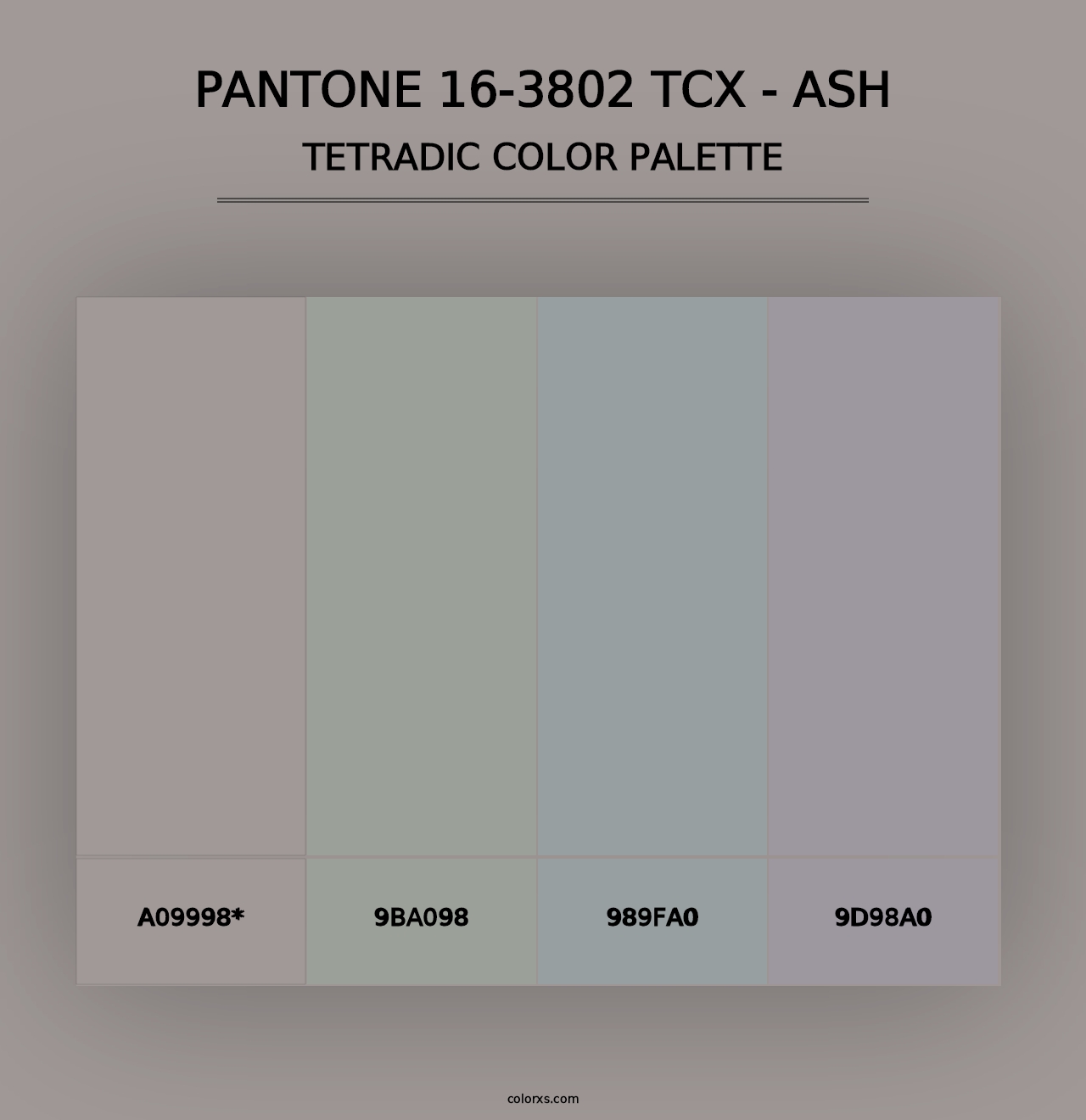 PANTONE 16-3802 TCX - Ash - Tetradic Color Palette