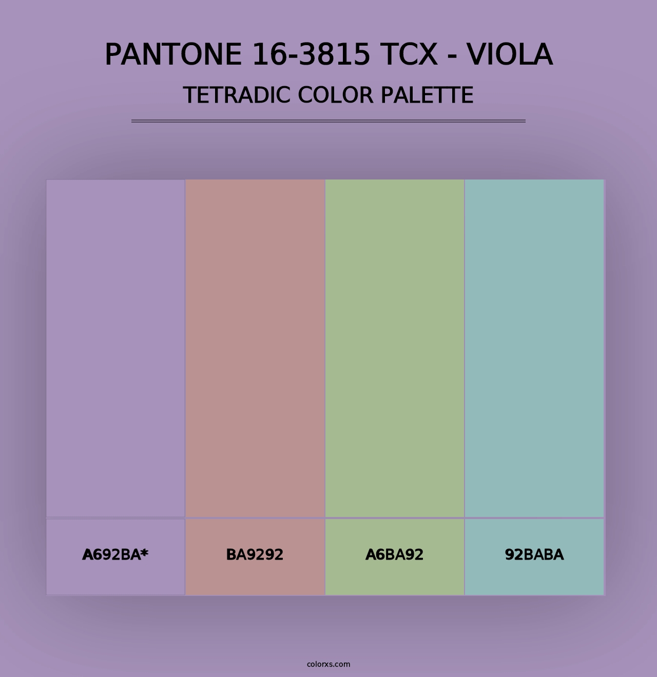 PANTONE 16-3815 TCX - Viola - Tetradic Color Palette