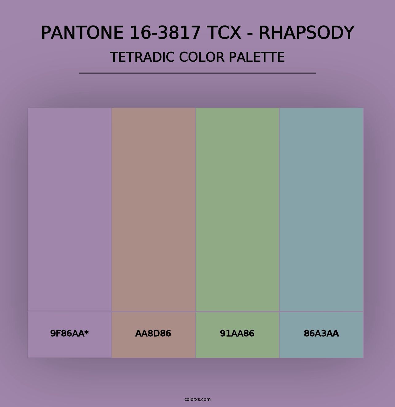 PANTONE 16-3817 TCX - Rhapsody - Tetradic Color Palette