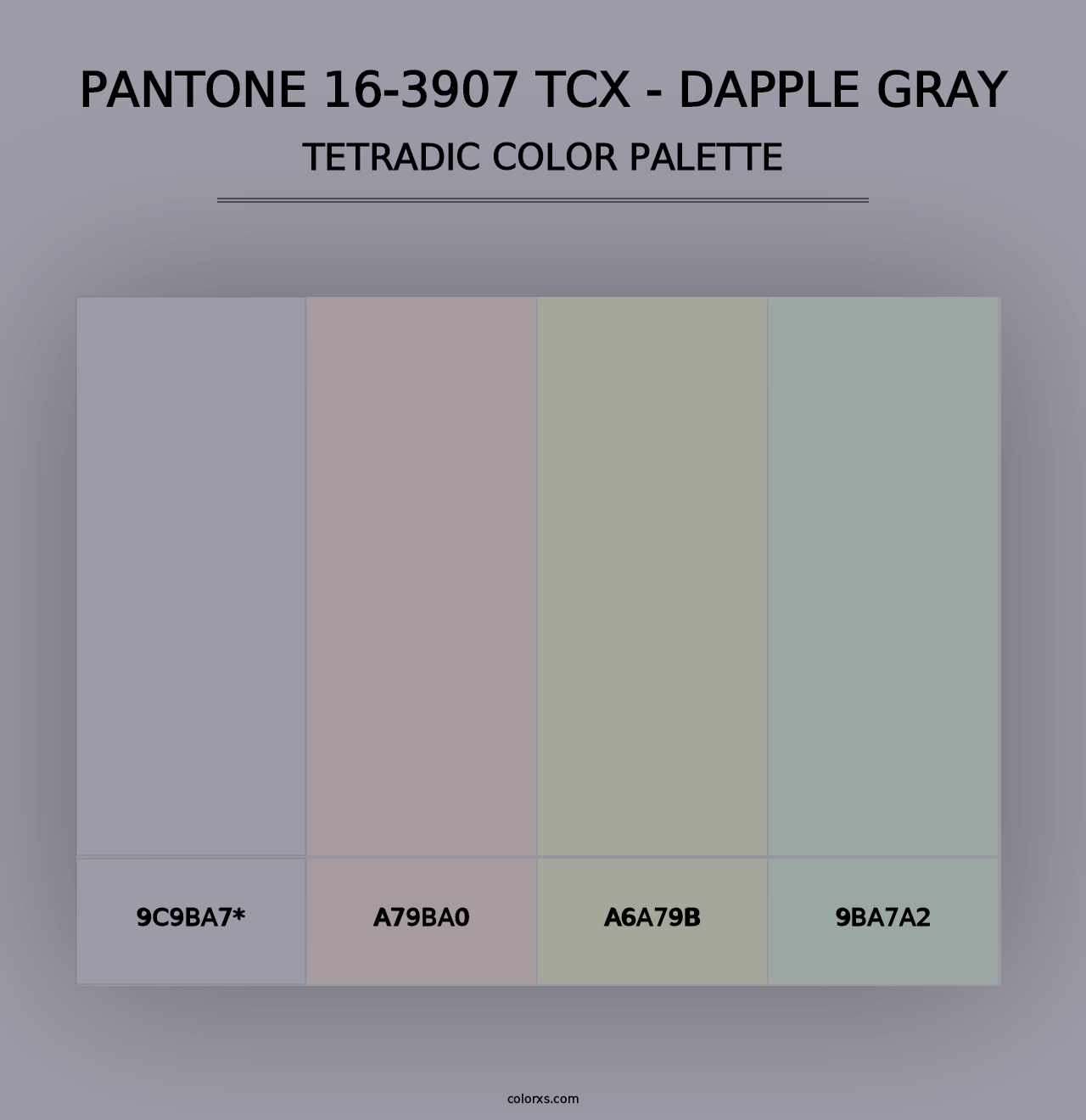 PANTONE 16-3907 TCX - Dapple Gray - Tetradic Color Palette