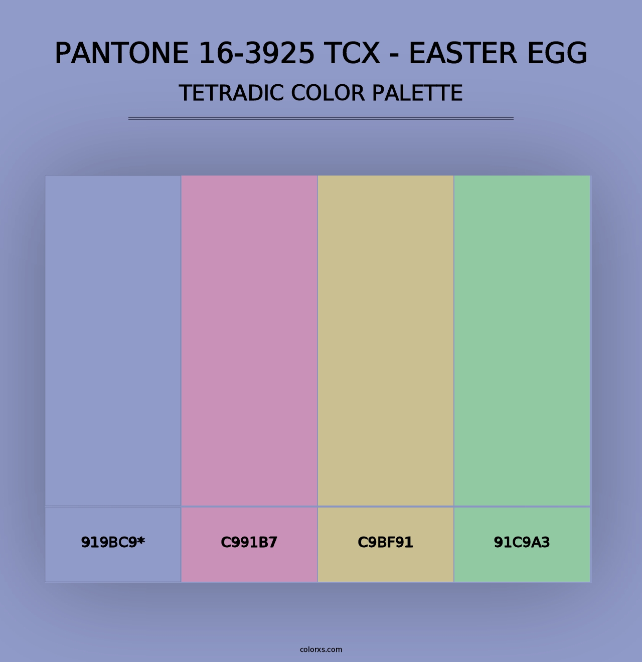 PANTONE 16-3925 TCX - Easter Egg - Tetradic Color Palette