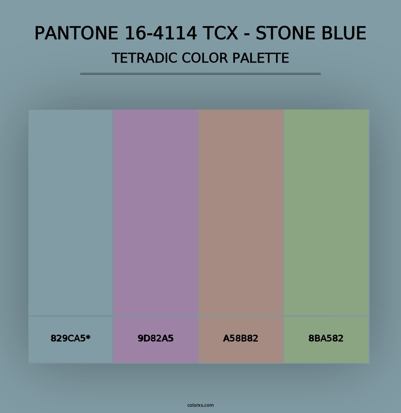 PANTONE 16-4114 TCX - Stone Blue - Tetradic Color Palette