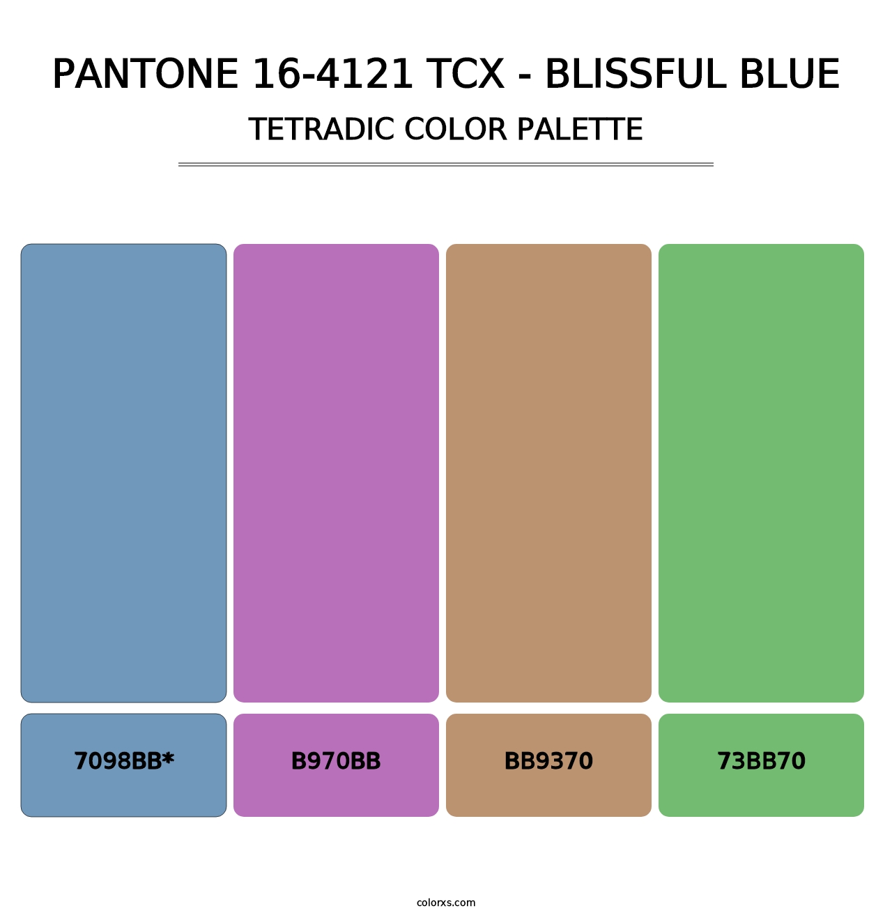 PANTONE 16-4121 TCX - Blissful Blue - Tetradic Color Palette