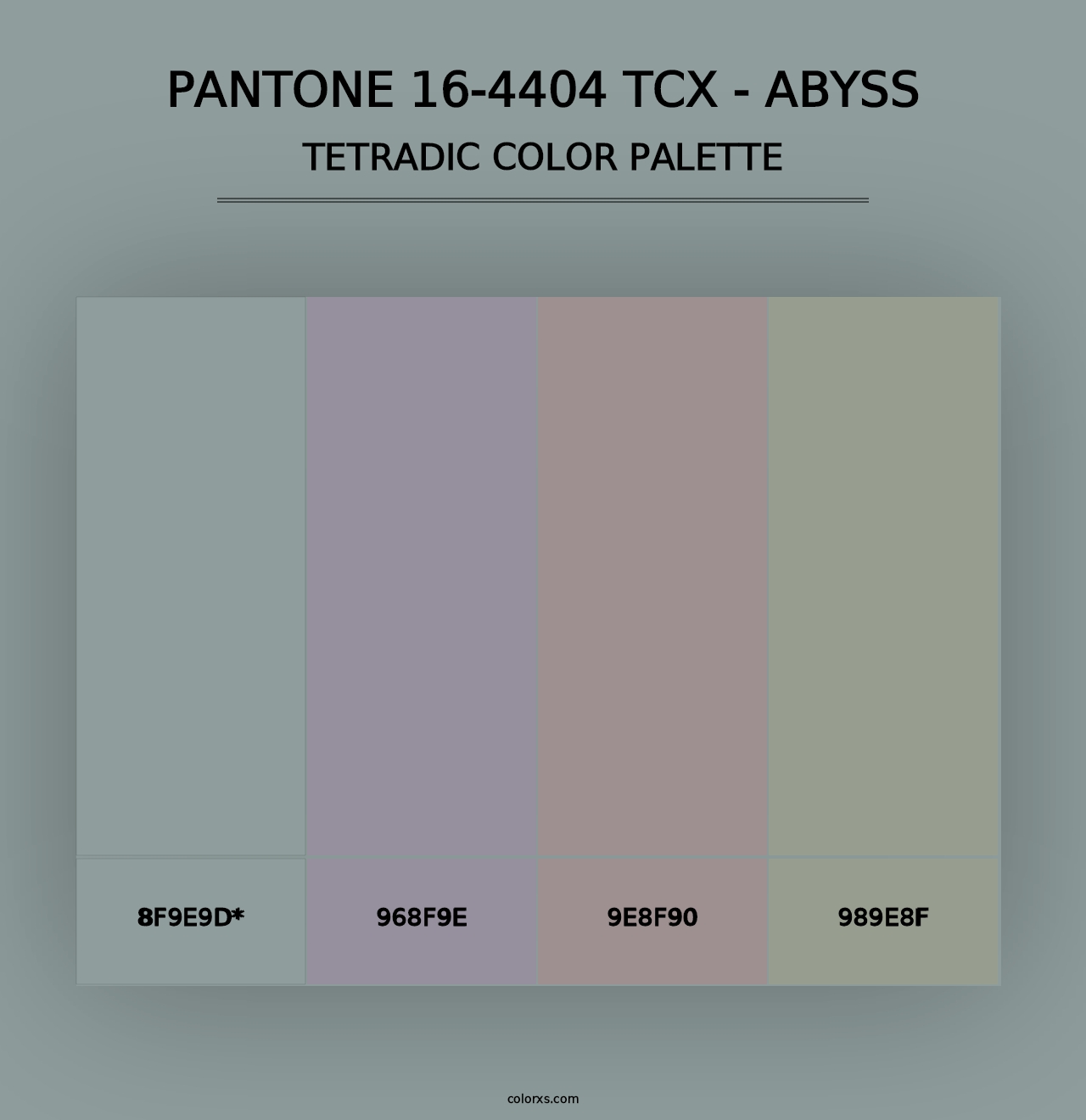 PANTONE 16-4404 TCX - Abyss - Tetradic Color Palette