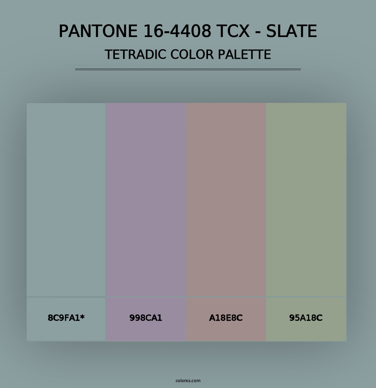 PANTONE 16-4408 TCX - Slate - Tetradic Color Palette