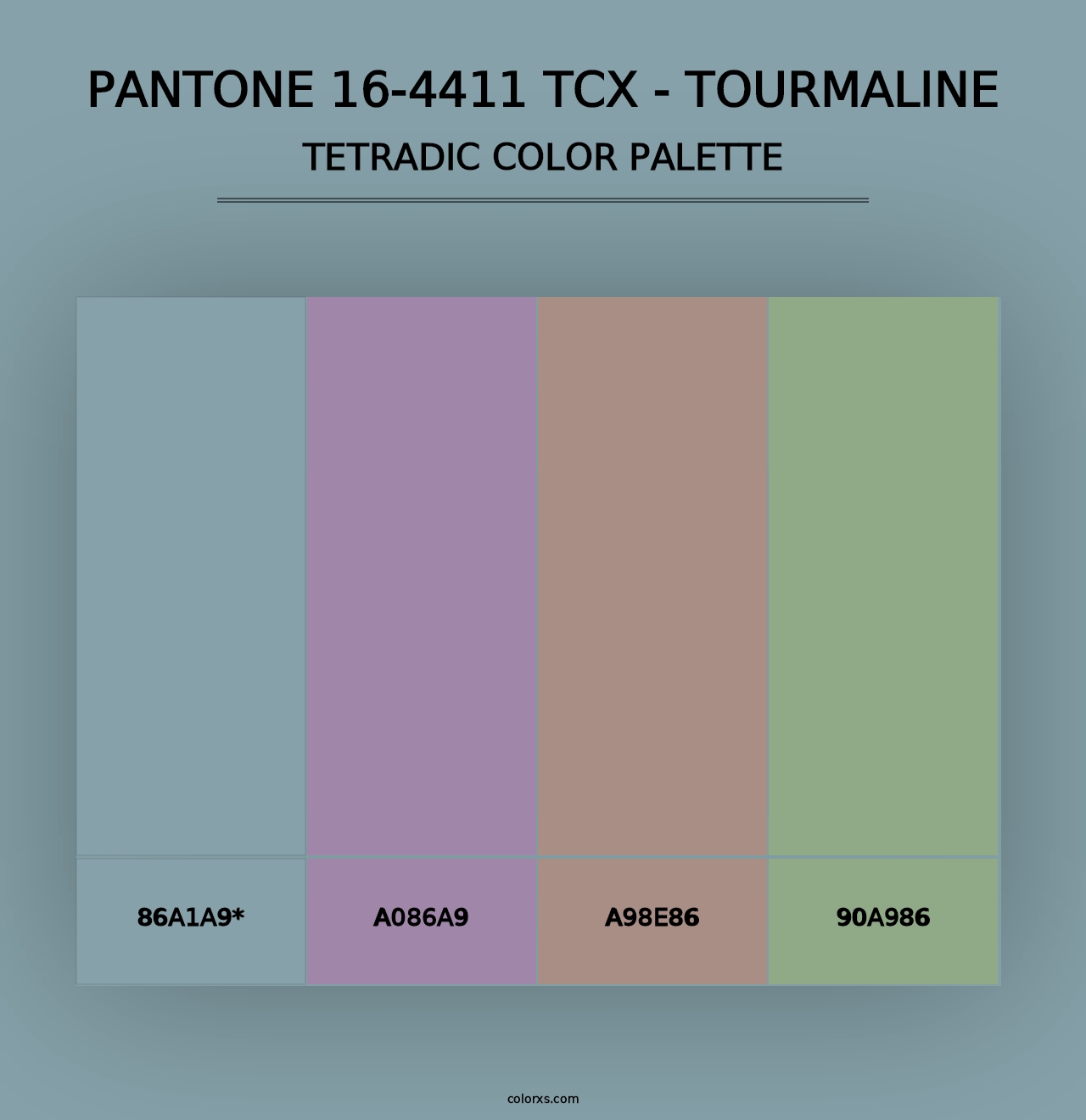 PANTONE 16-4411 TCX - Tourmaline - Tetradic Color Palette