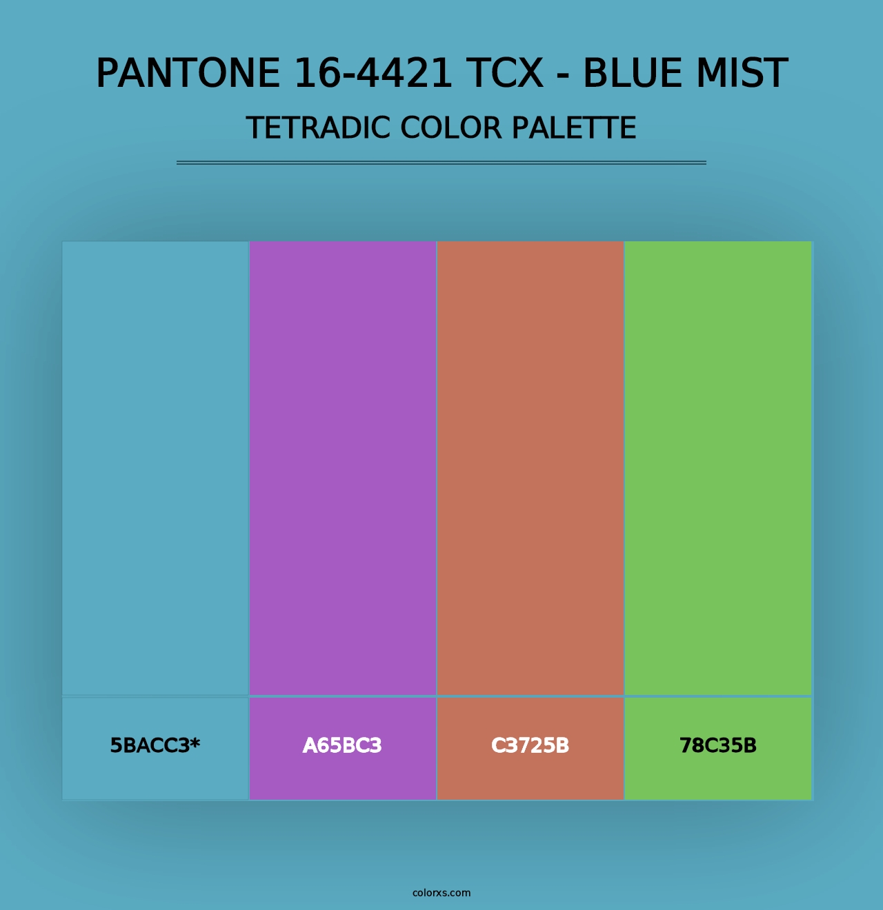 PANTONE 16-4421 TCX - Blue Mist - Tetradic Color Palette