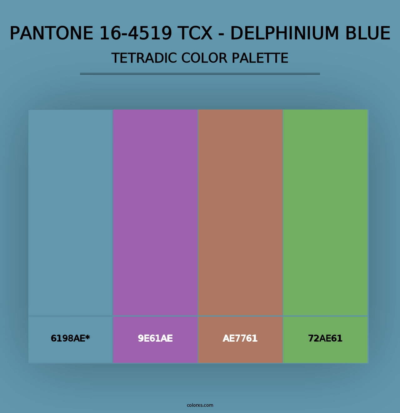 PANTONE 16-4519 TCX - Delphinium Blue - Tetradic Color Palette