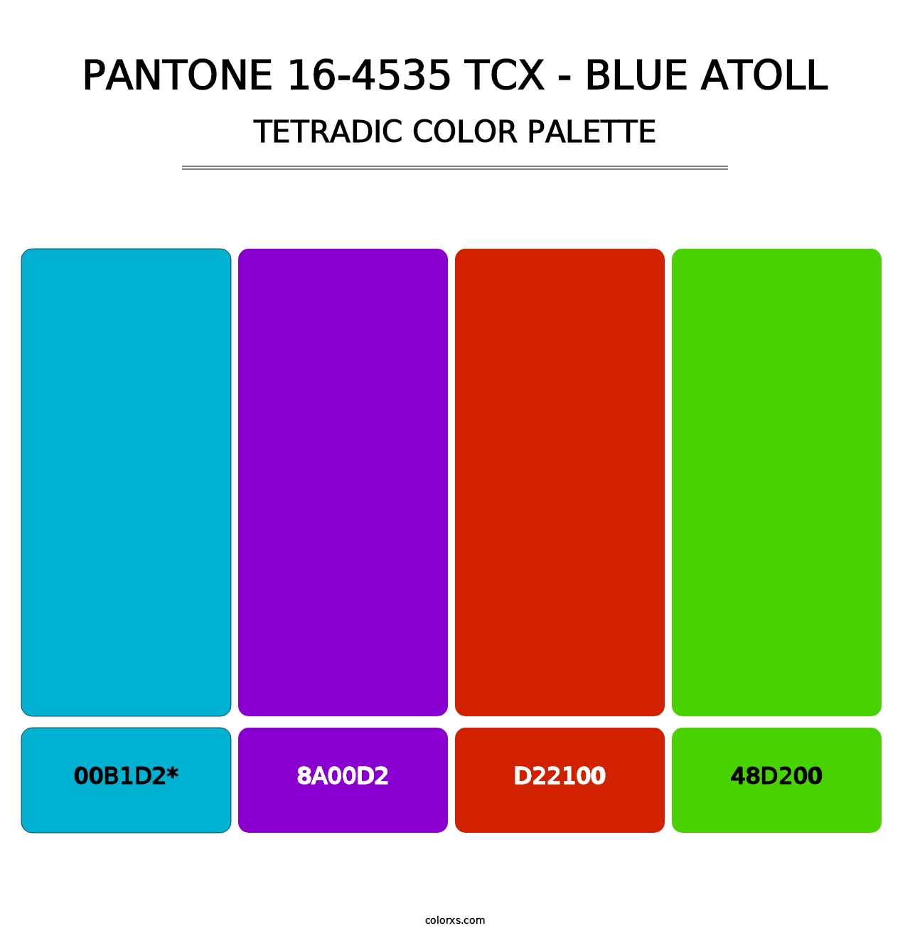 PANTONE 16-4535 TCX - Blue Atoll - Tetradic Color Palette