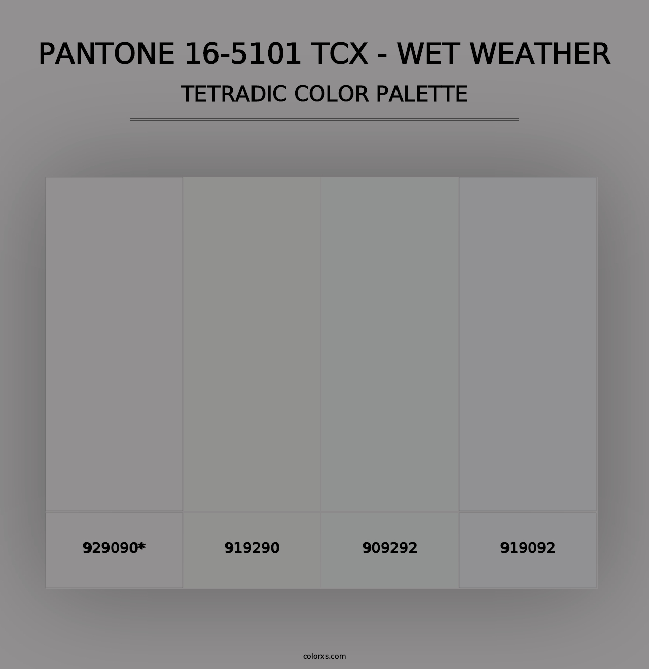 PANTONE 16-5101 TCX - Wet Weather - Tetradic Color Palette