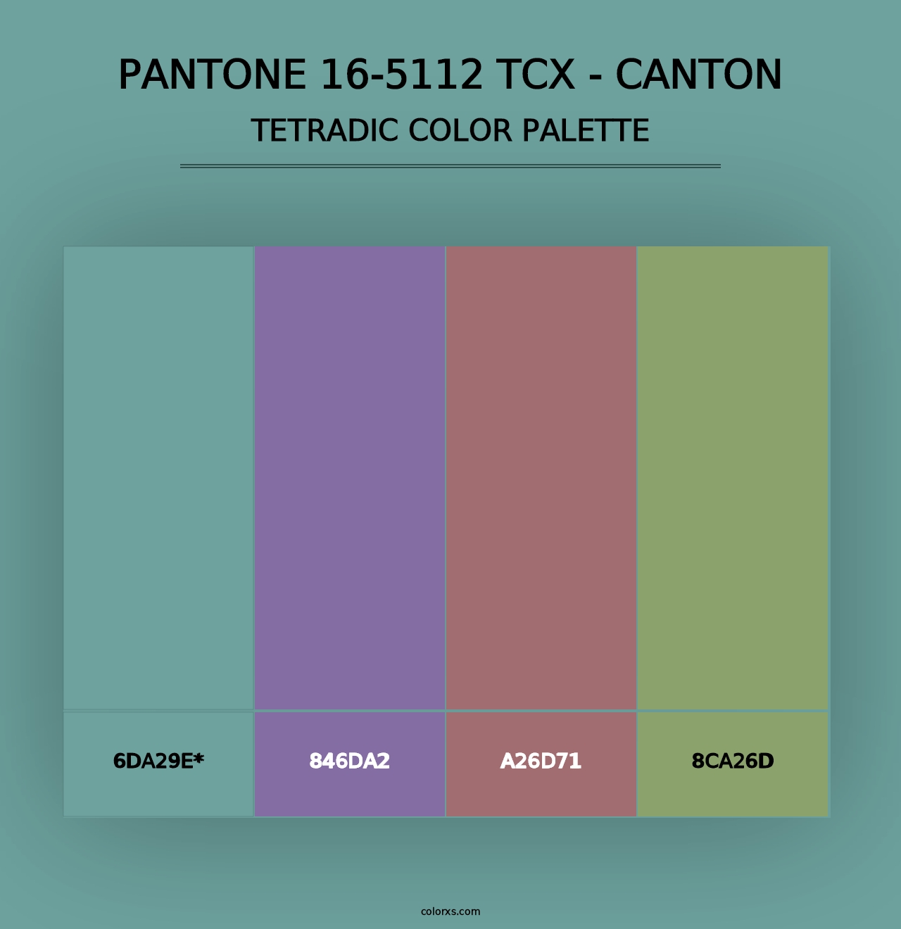 PANTONE 16-5112 TCX - Canton - Tetradic Color Palette