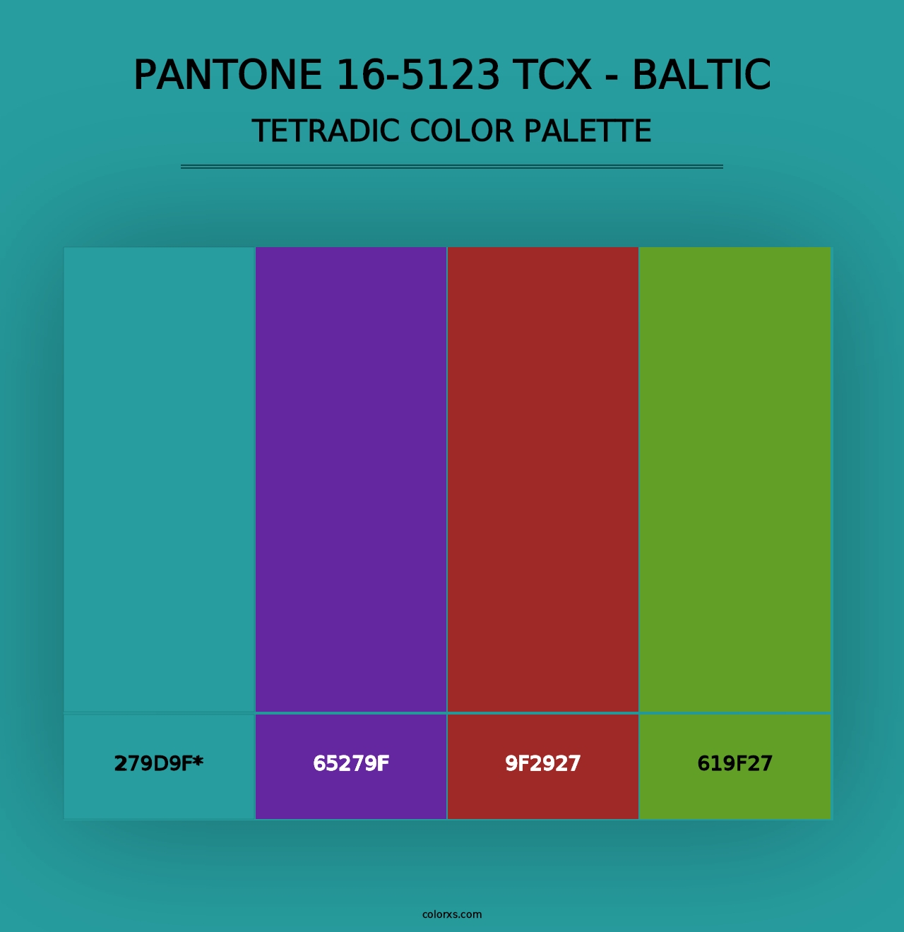 PANTONE 16-5123 TCX - Baltic - Tetradic Color Palette