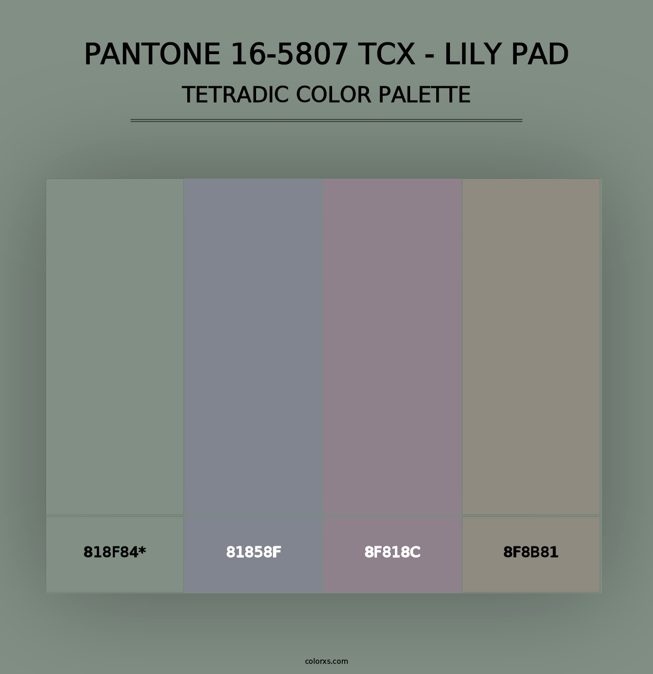 PANTONE 16-5807 TCX - Lily Pad - Tetradic Color Palette