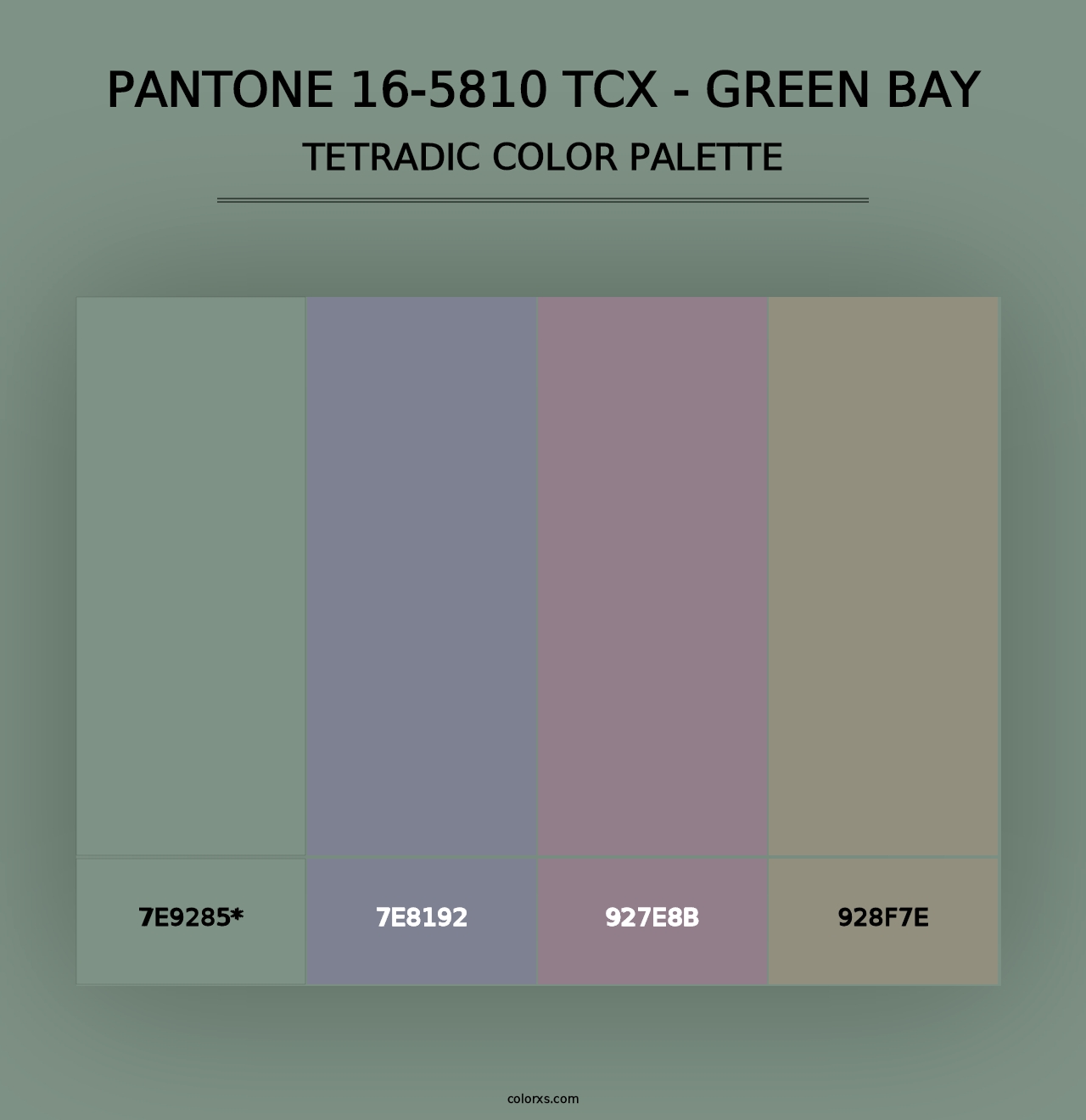 PANTONE 16-5810 TCX - Green Bay - Tetradic Color Palette