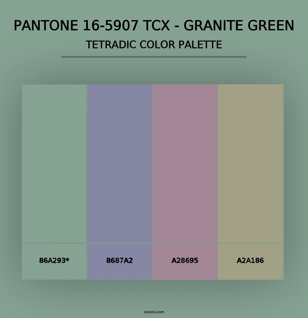 PANTONE 16-5907 TCX - Granite Green - Tetradic Color Palette