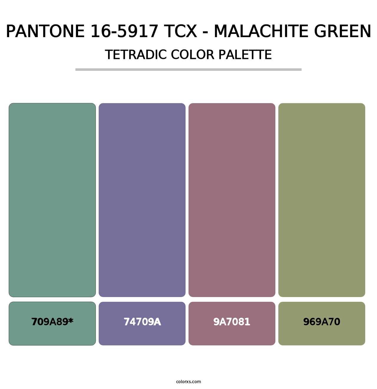 PANTONE 16-5917 TCX - Malachite Green - Tetradic Color Palette