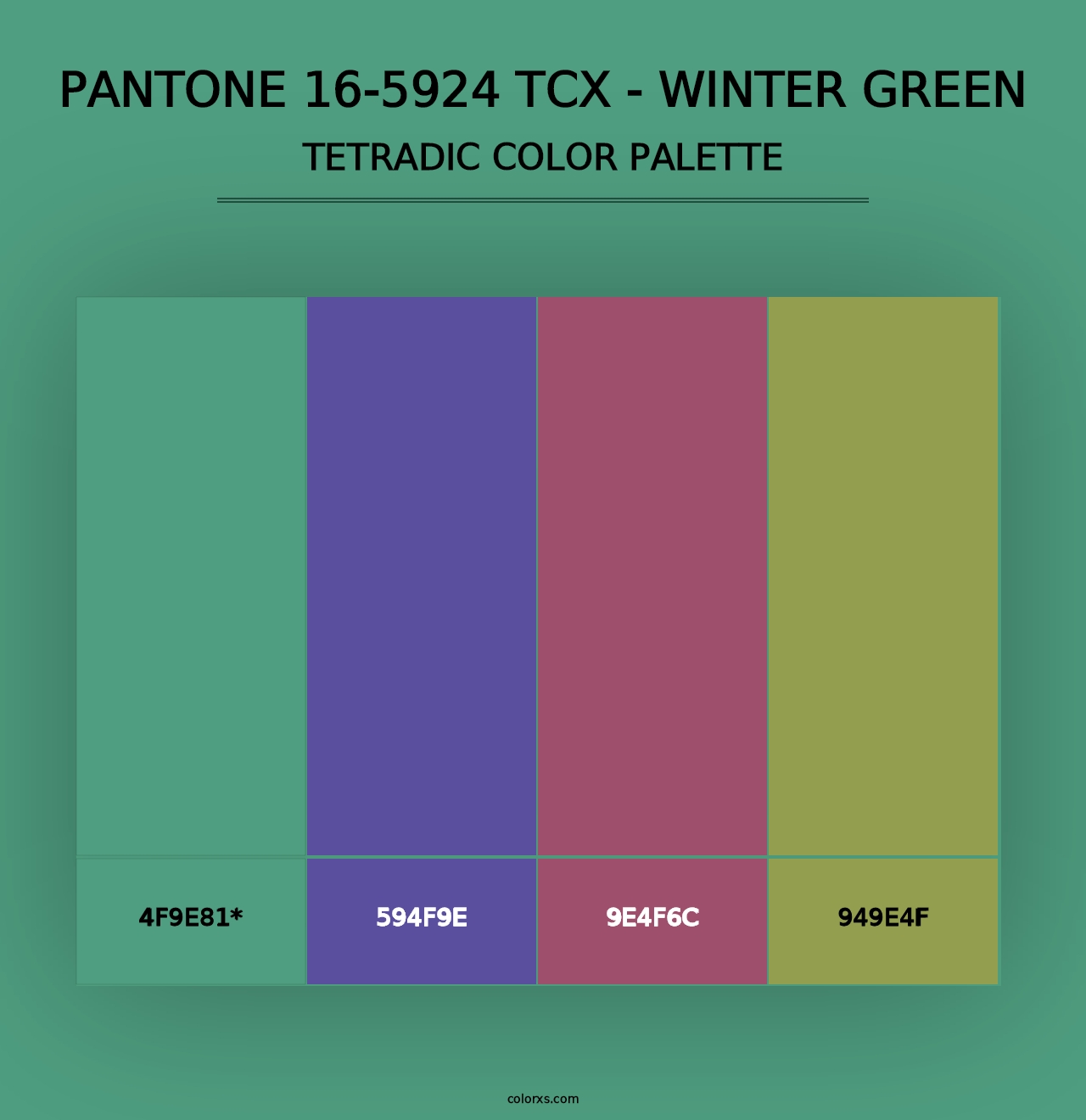 PANTONE 16-5924 TCX - Winter Green - Tetradic Color Palette