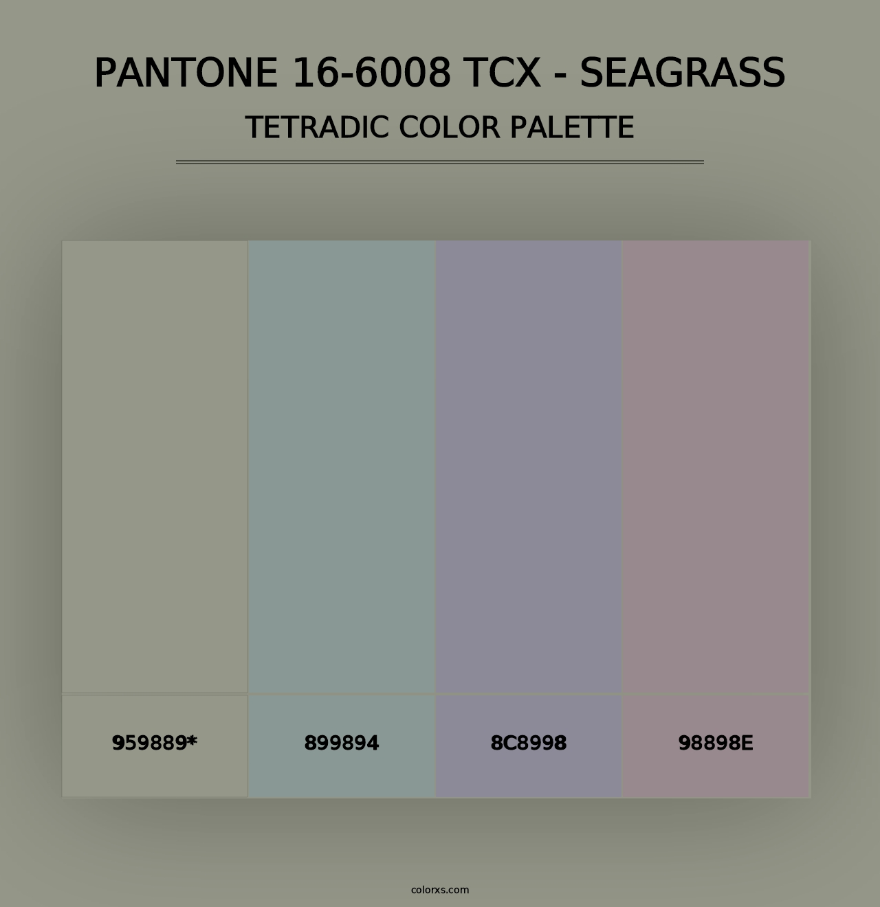 PANTONE 16-6008 TCX - Seagrass - Tetradic Color Palette