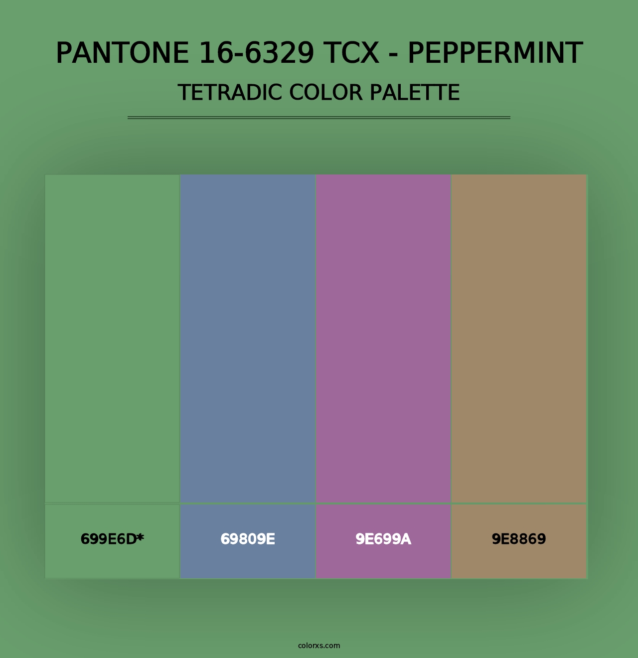 PANTONE 16-6329 TCX - Peppermint - Tetradic Color Palette