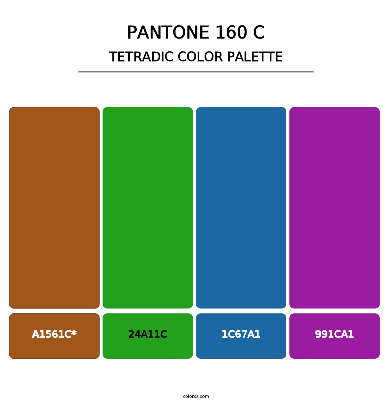 PANTONE 160 C - Tetradic Color Palette