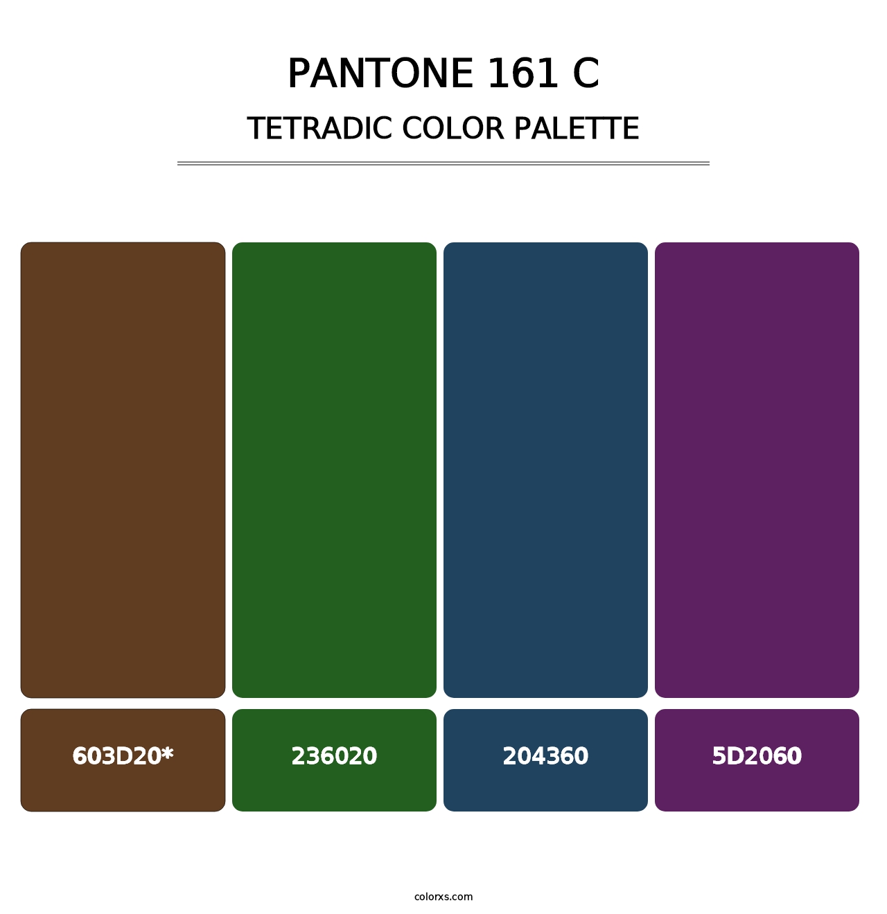 PANTONE 161 C - Tetradic Color Palette