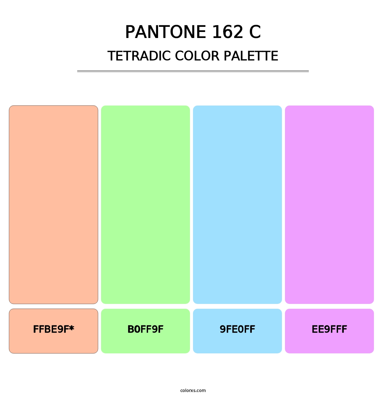 PANTONE 162 C - Tetradic Color Palette