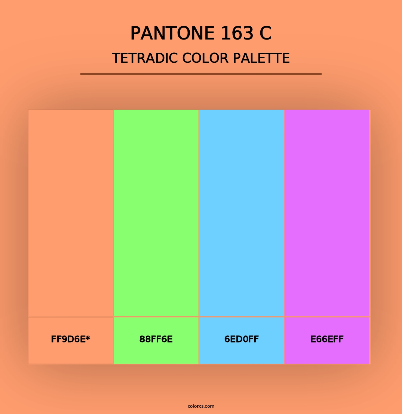 PANTONE 163 C - Tetradic Color Palette