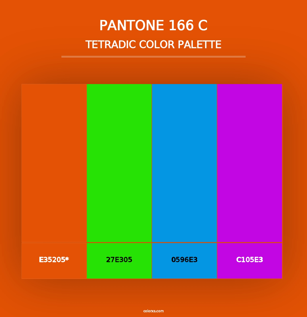 PANTONE 166 C - Tetradic Color Palette