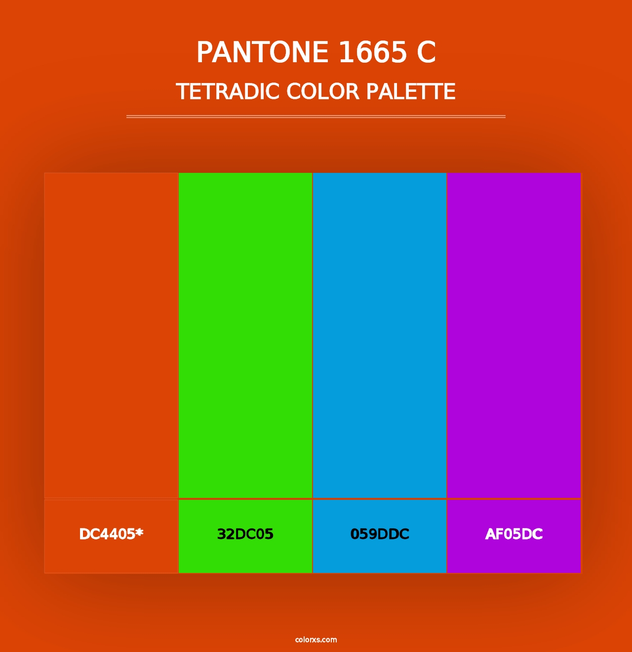 PANTONE 1665 C - Tetradic Color Palette