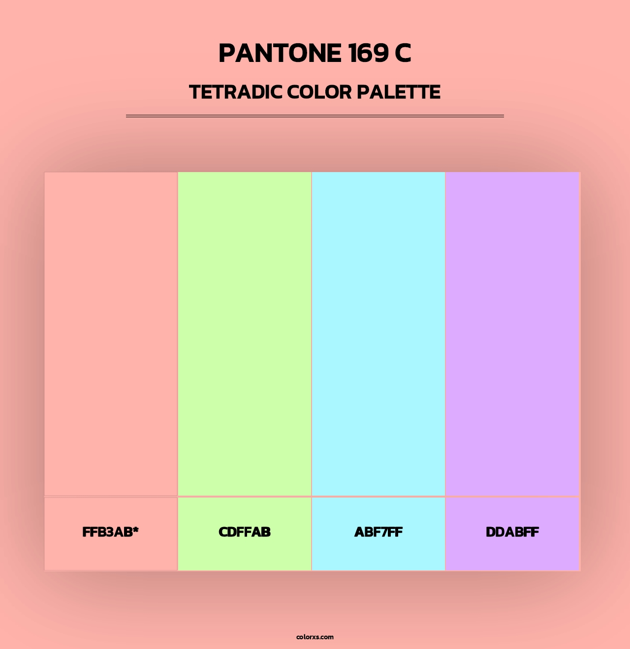 PANTONE 169 C - Tetradic Color Palette