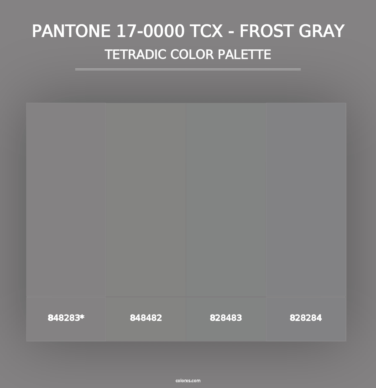 PANTONE 17-0000 TCX - Frost Gray - Tetradic Color Palette