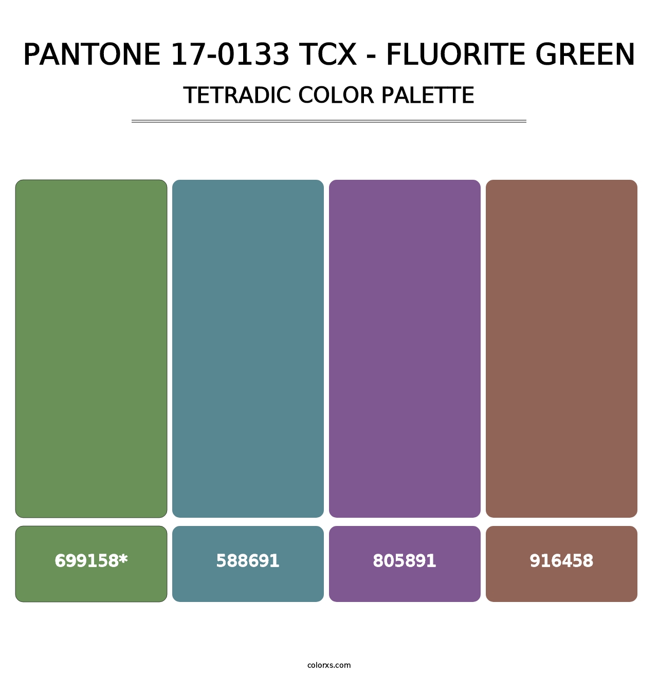 PANTONE 17-0133 TCX - Fluorite Green - Tetradic Color Palette