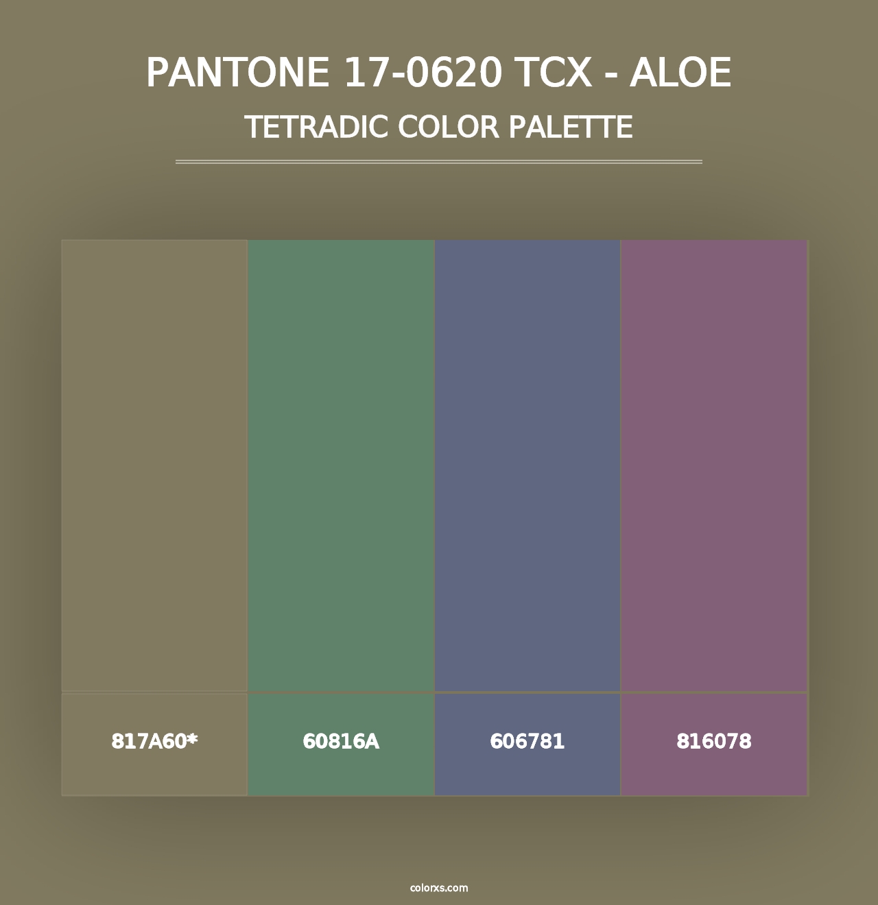 PANTONE 17-0620 TCX - Aloe - Tetradic Color Palette