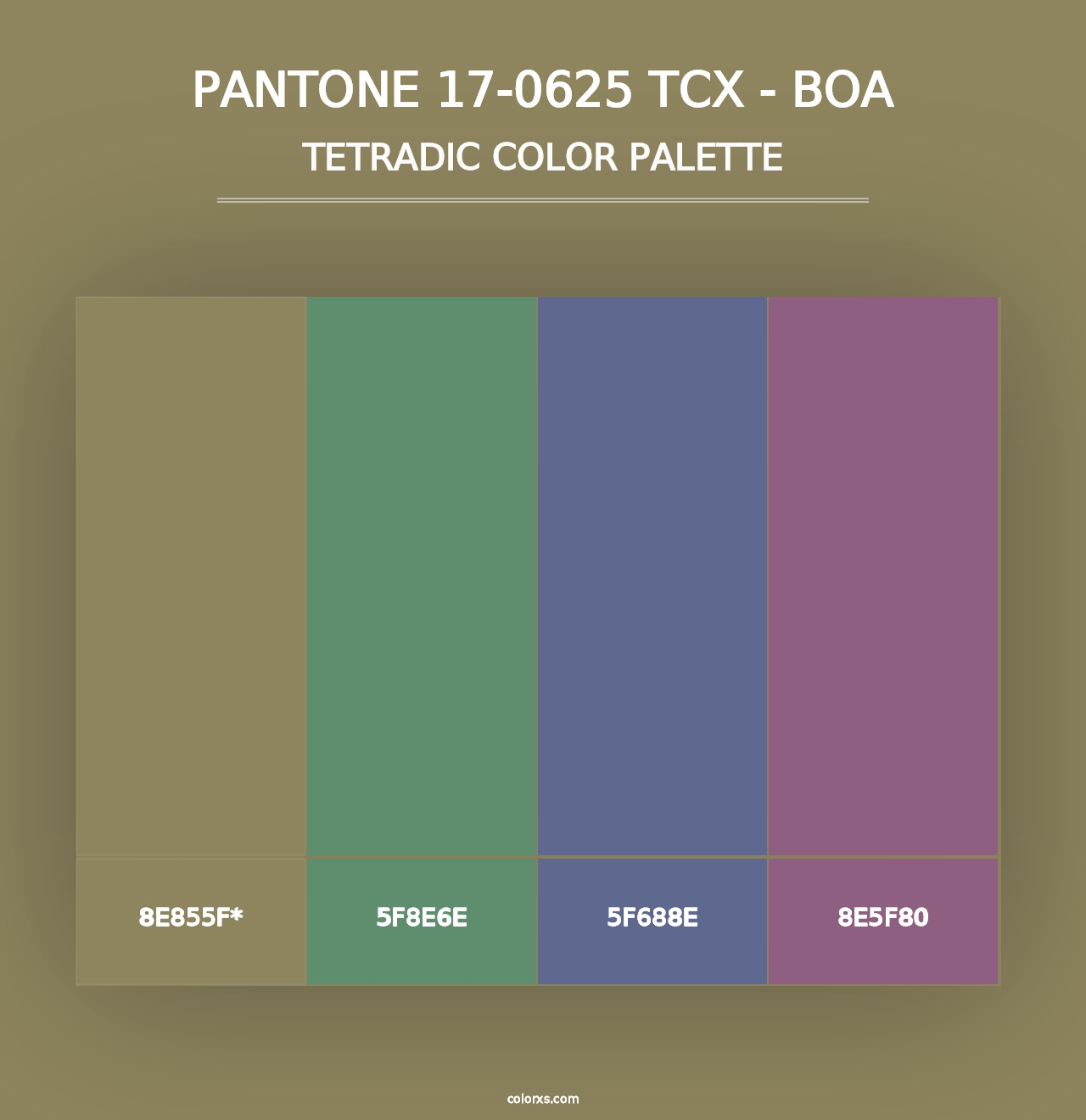 PANTONE 17-0625 TCX - Boa - Tetradic Color Palette