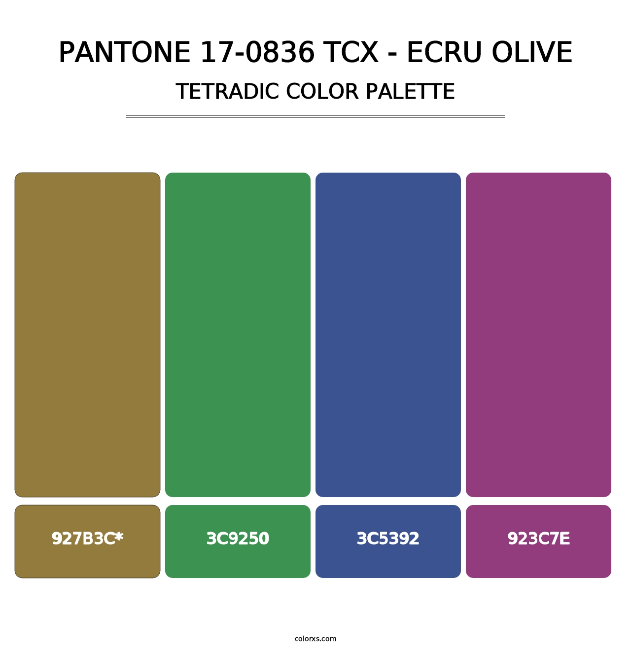 PANTONE 17-0836 TCX - Ecru Olive - Tetradic Color Palette