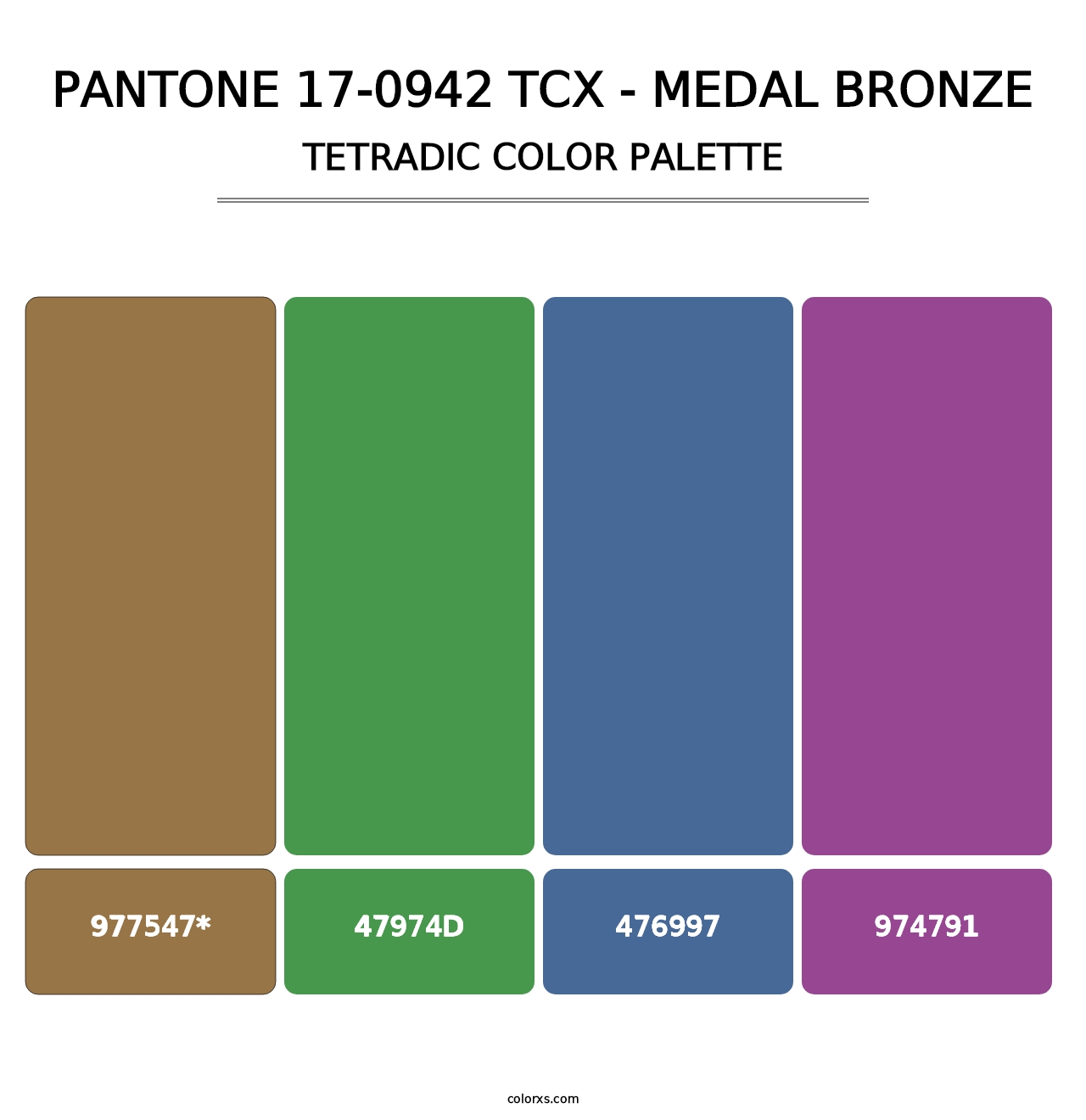 PANTONE 17-0942 TCX - Medal Bronze - Tetradic Color Palette