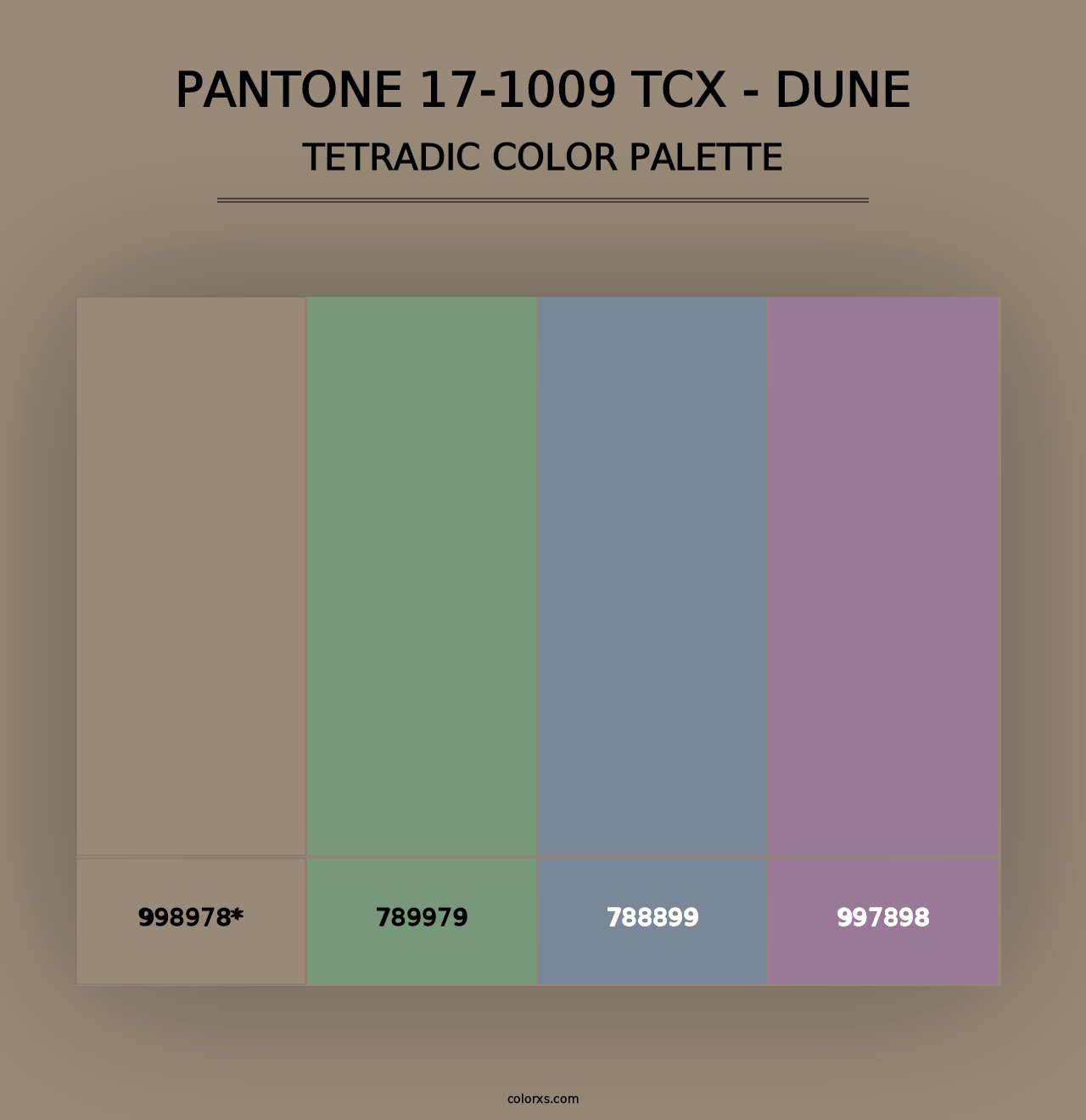 PANTONE 17-1009 TCX - Dune - Tetradic Color Palette