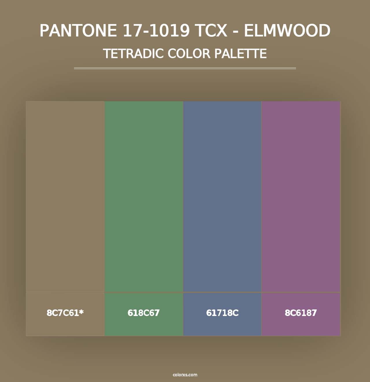 PANTONE 17-1019 TCX - Elmwood - Tetradic Color Palette