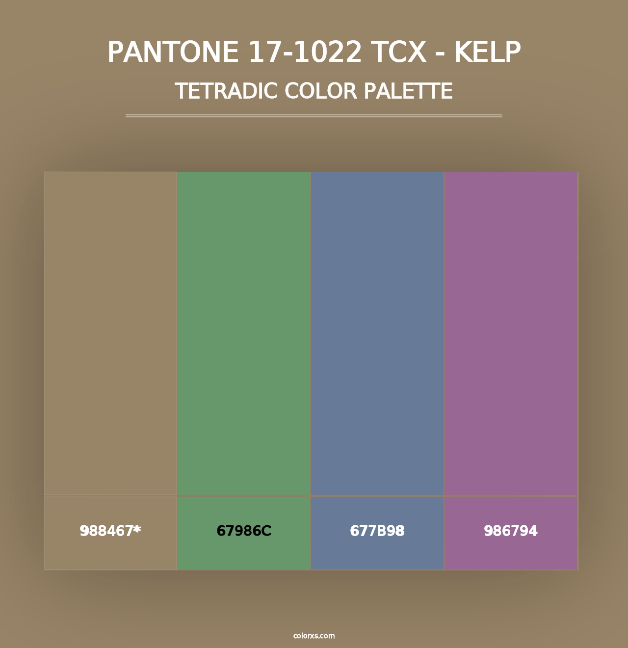 PANTONE 17-1022 TCX - Kelp - Tetradic Color Palette