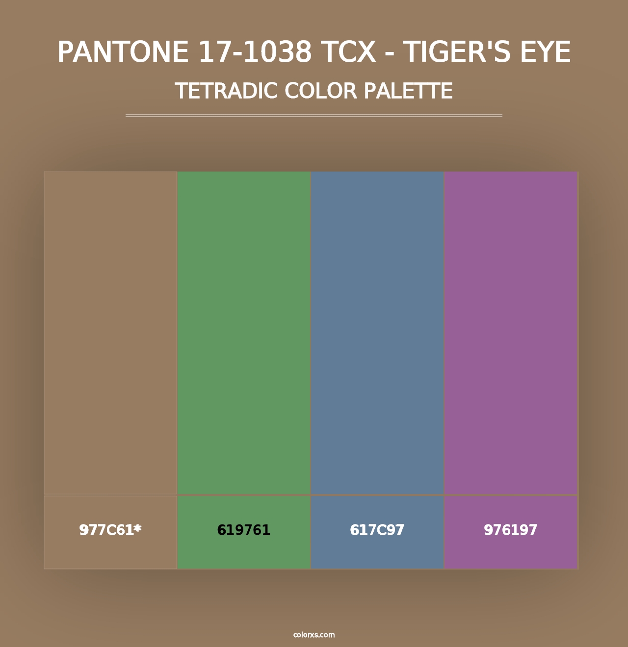 PANTONE 17-1038 TCX - Tiger's Eye - Tetradic Color Palette