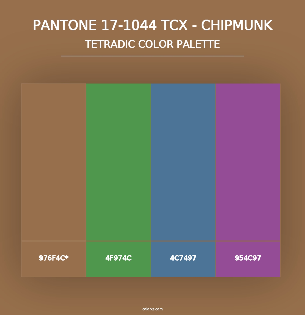 PANTONE 17-1044 TCX - Chipmunk - Tetradic Color Palette