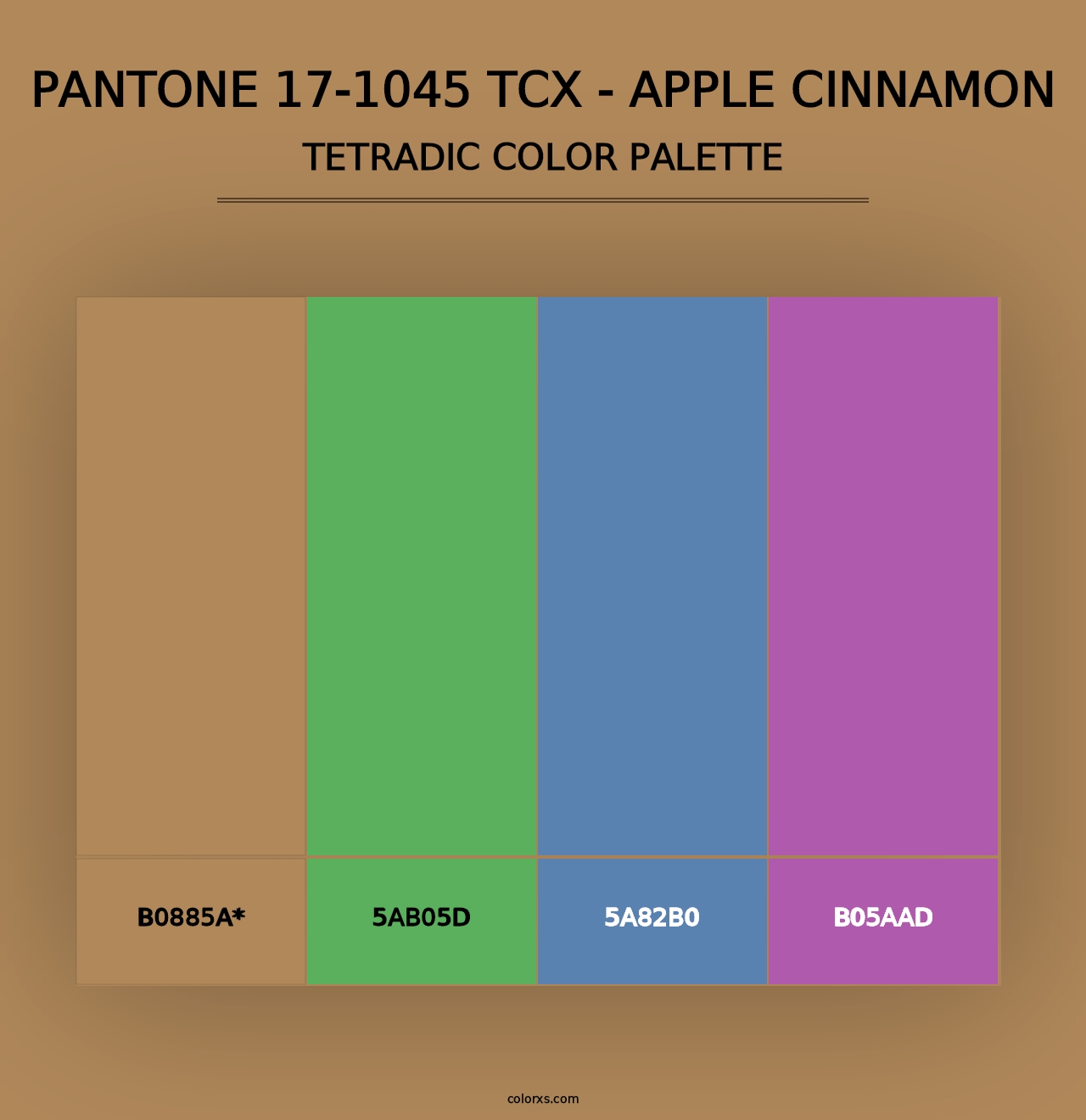 PANTONE 17-1045 TCX - Apple Cinnamon - Tetradic Color Palette