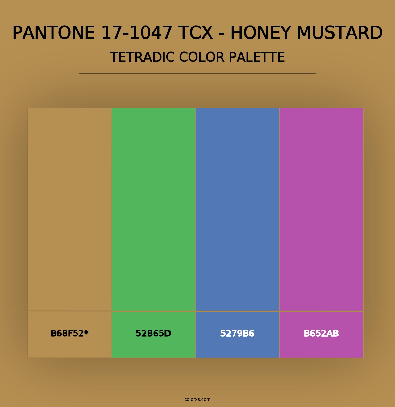 PANTONE 17-1047 TCX - Honey Mustard - Tetradic Color Palette