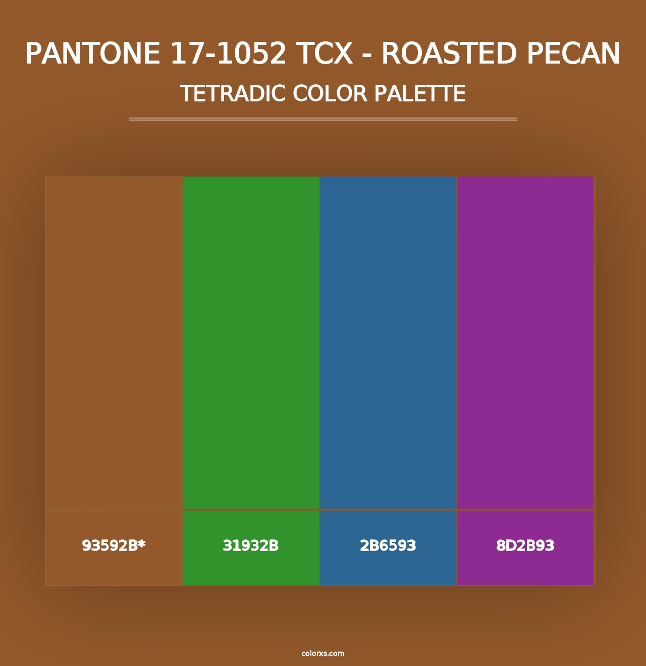 PANTONE 17-1052 TCX - Roasted Pecan - Tetradic Color Palette