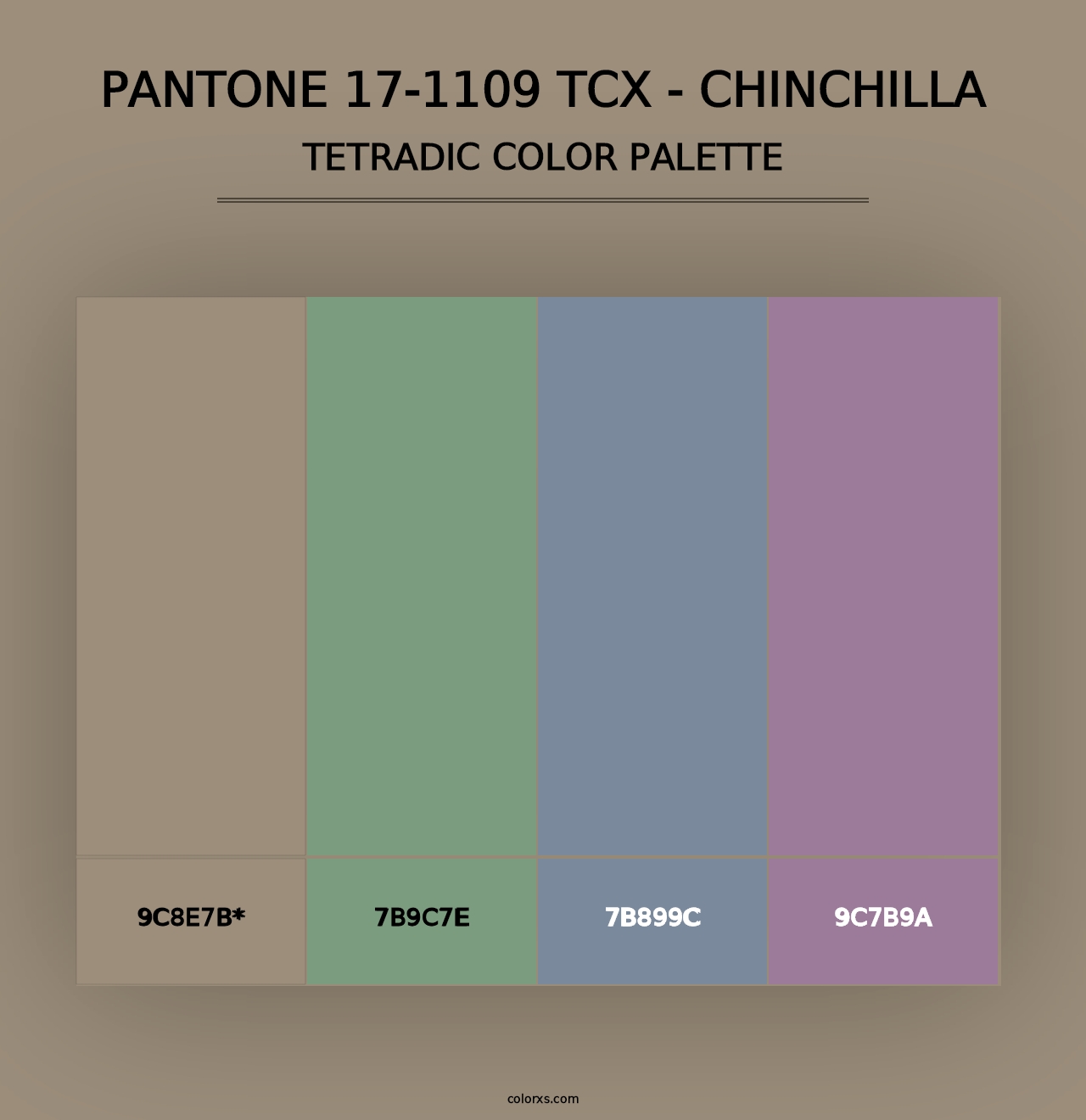 PANTONE 17-1109 TCX - Chinchilla - Tetradic Color Palette