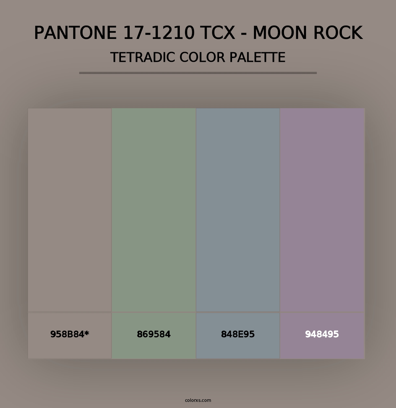 PANTONE 17-1210 TCX - Moon Rock - Tetradic Color Palette