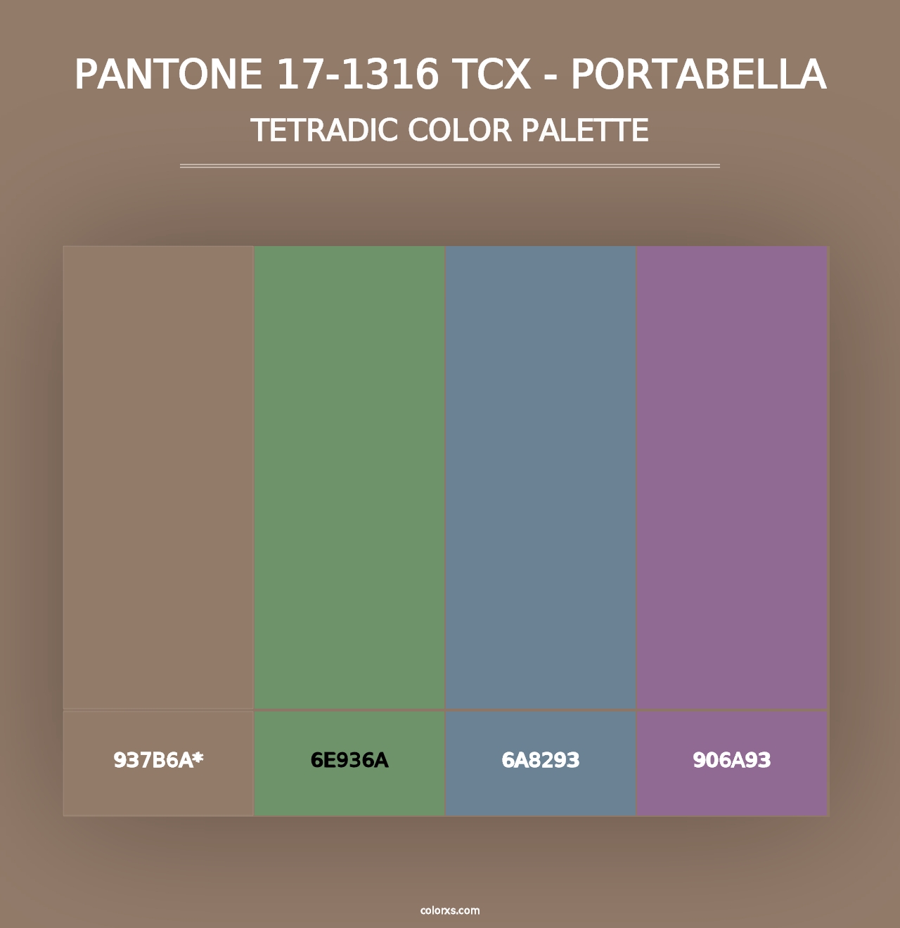 PANTONE 17-1316 TCX - Portabella - Tetradic Color Palette