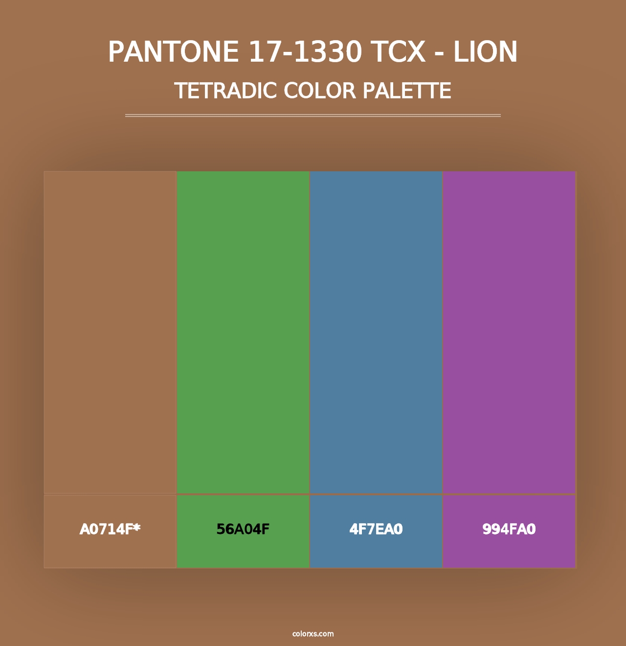 PANTONE 17-1330 TCX - Lion - Tetradic Color Palette